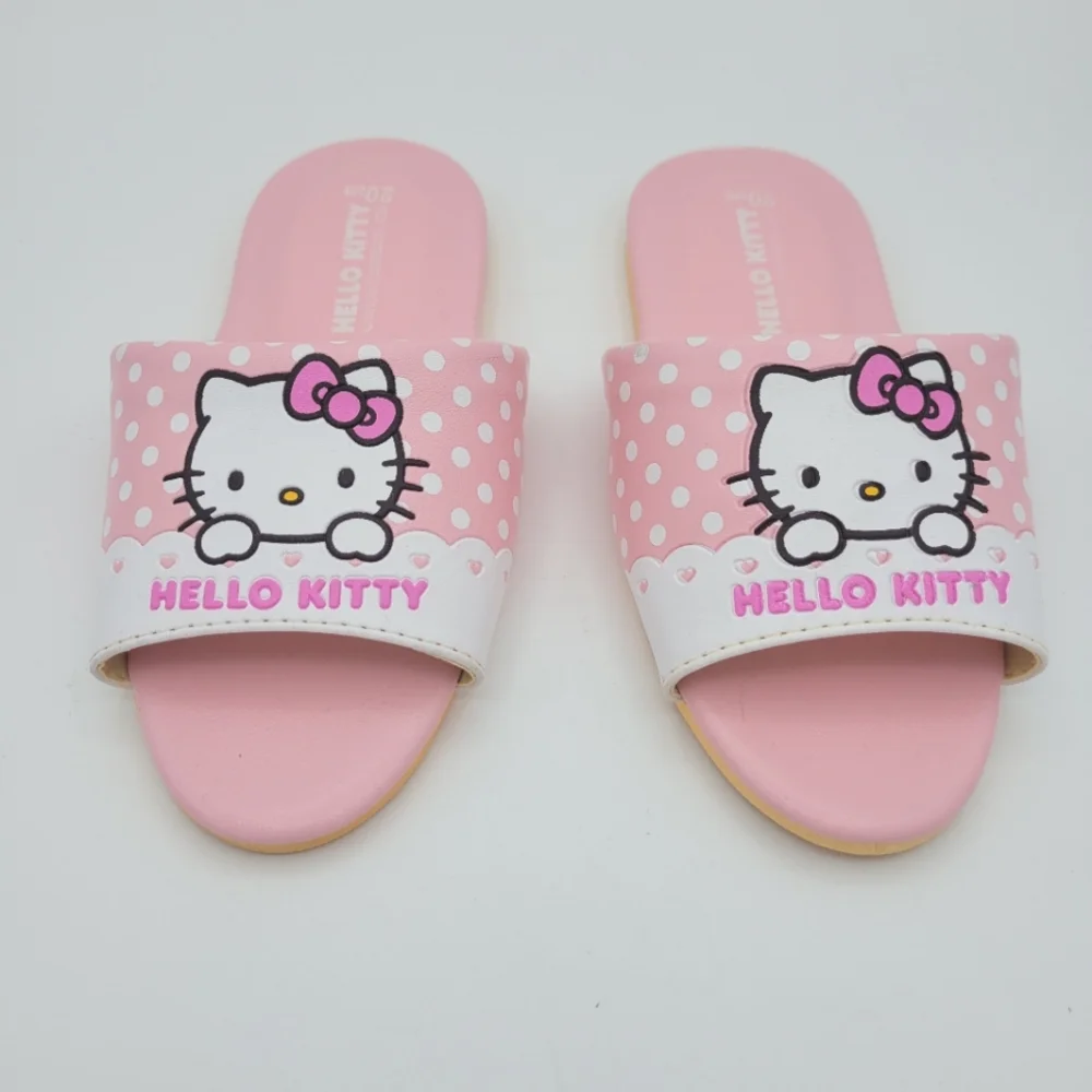 Hello Kitty Girls Slip On Sandals Flat Heel Cushioned Insole Tread Like New 13M - Picture 8 of 11